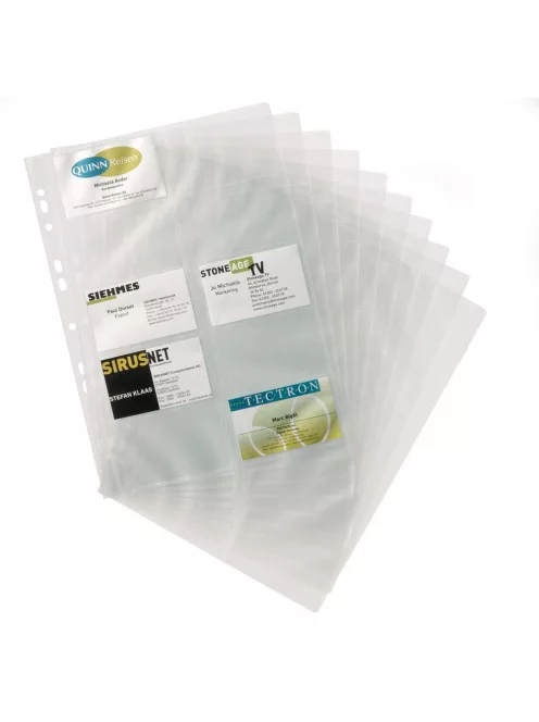 Névjegykártyatartó betét, 80 zseb/betét, 10 betét/csomag Visifix, Durable