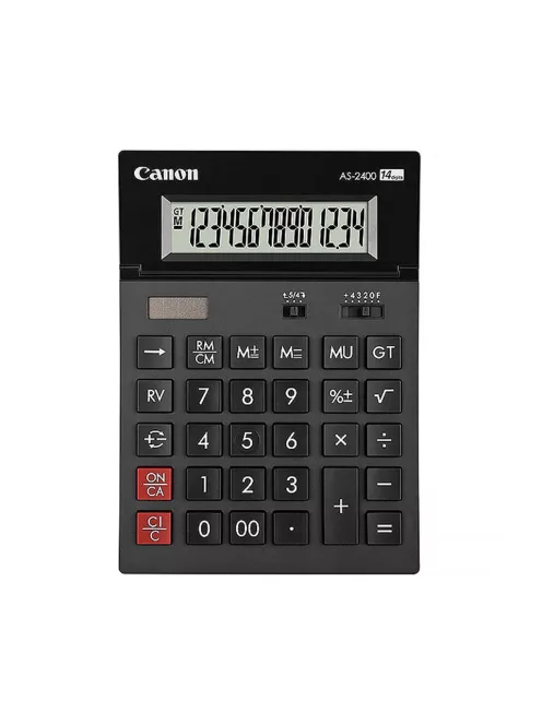 Számológép asztali 14 számjegy, döntött kijelző, Canon, AS-2400