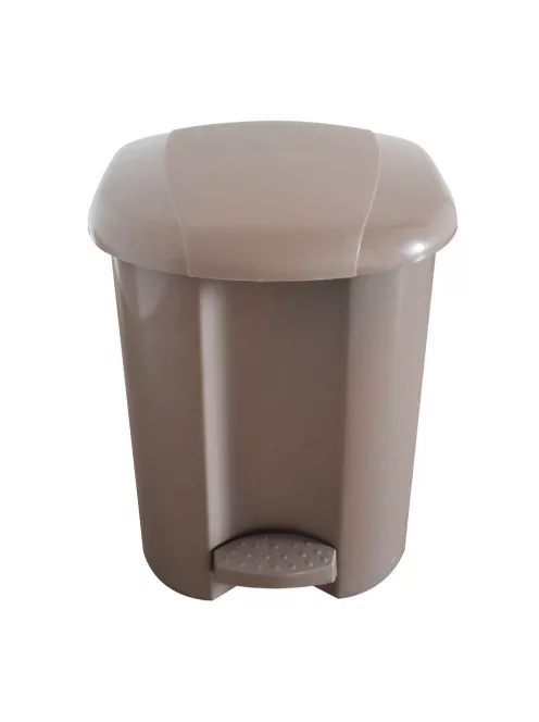 Szemeteskuka pedálos műanyag 17 literes, barna