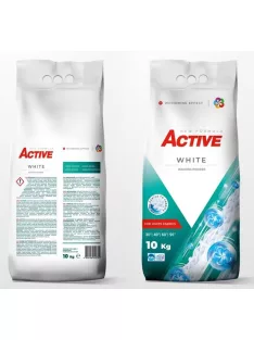   Mosópor 10 kg (130 mosás) zsákos fehér ruhákhoz Active White