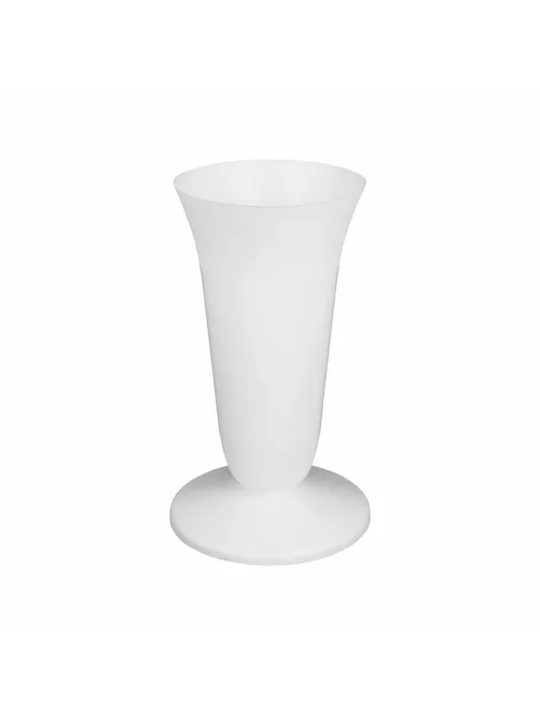 Sírváza temetői váza talpas 16 x 29 cm műanyag fehér