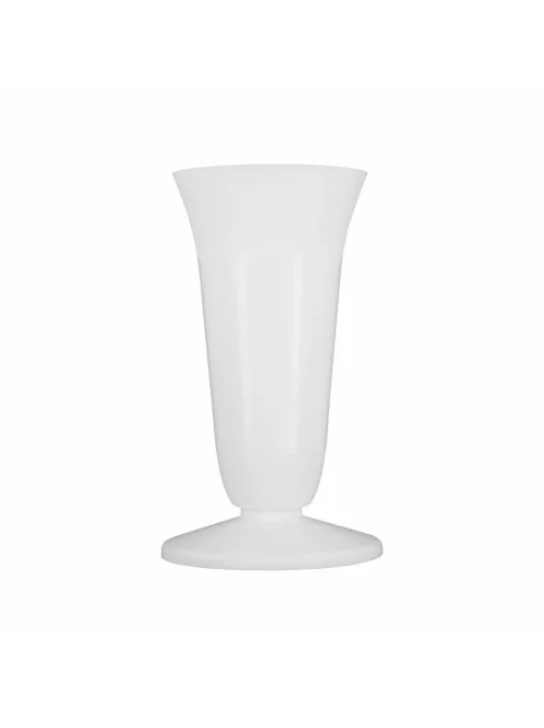 Sírváza temetői váza talpas 16 x 29 cm műanyag fehér