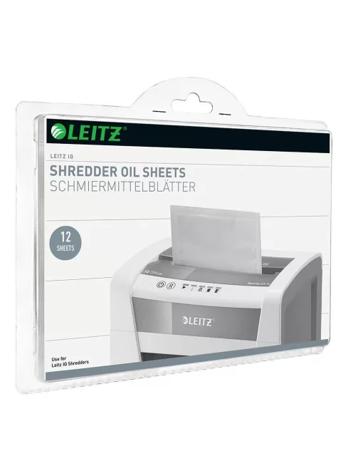 Olajozólap iratmegsemmisítőhöz, 12 lap/csomag, Leitz