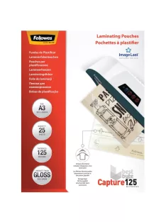  Lamináló fólia, A3, 125 mikron, fényes, 25 db/doboz, Fellowes®