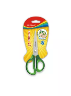   Olló, 15 cm, hegyes, 1 db/bliszter, Keyroad Soft Grip, vegyes színek