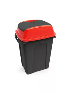   Szemeteskuka billenő fedéllel műanyag 70 literes HIPPO antracit/piros
