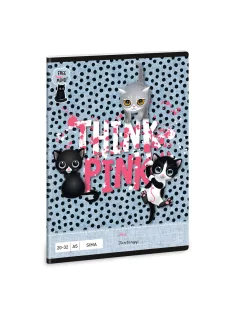   Füzet iskolai A5, 32lap, sima 20-32 Ars Una THINK-PINK (5285) 23 10db/csomag