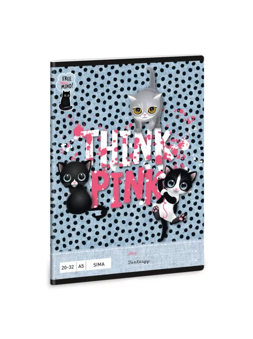 Füzet iskolai A5, 32lap, sima 20-32 Ars Una THINK-PINK (5285) 23 10db/csomag