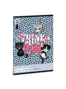   Füzet iskolai A5, 32lap, kockás 27-32 Ars Una THINK-PINK (5285) 23 10db/csomag