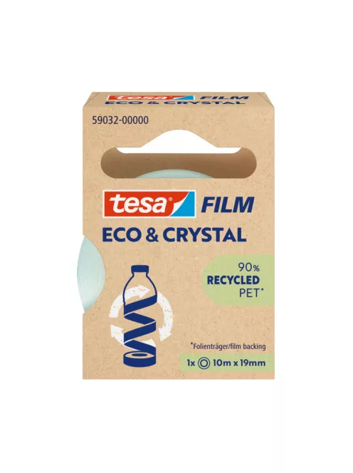 Ragasztószalag 19mmx10m irodai átlátszó újrahasznosított Tesa Eco & Crystal