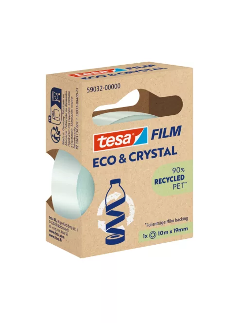 Ragasztószalag 19mmx10m irodai átlátszó újrahasznosított Tesa Eco & Crystal