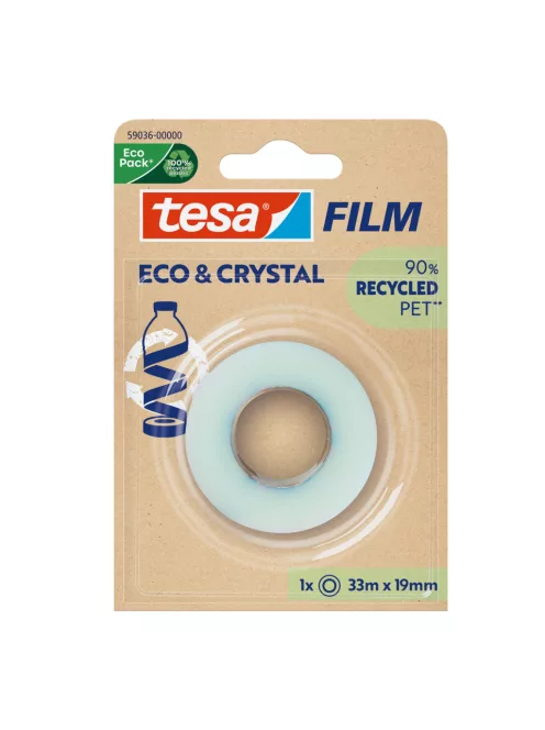 Ragasztószalag 19mmx33m irodai átlátszó újrahasznosított Tesa Eco & Crystal