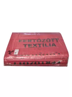   Hulladékgyűjtő zsák „Fertőzött textília” 400 + 2 x 180 x 1100 mm piros