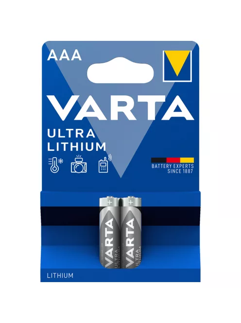 Elem AAA mikro LR03 2 db/csomag, Varta Ultra Lithium