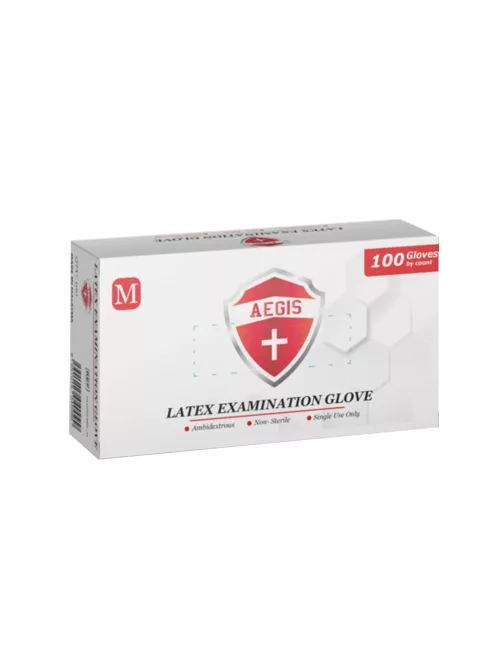 Gumikesztyű latex púderes M 100 db/doboz_AEGIS