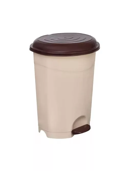 Szemeteskuka pedálos műanyag 12 literes barna UP126B