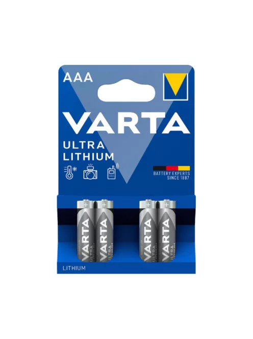 Elem AAA ceruza LR03 4 db/csomag, Varta Ultra Lithium
