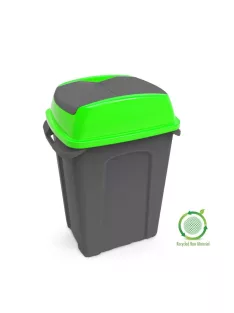   Szemeteskuka billenő fedéllel műanyag 70 literes HIPPO antracit/zöld