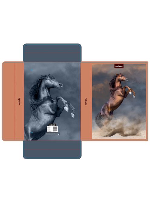 Füzetbox A4, hullámkarton, Szürke Ló, Nebulo