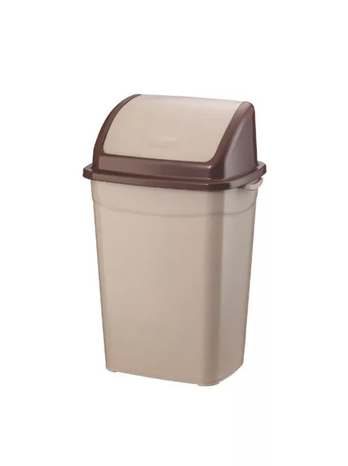 Szemeteskuka billenő fedéllel műanyag 26 literes barna UP120P
