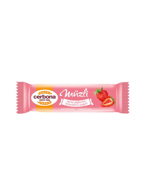 Müzliszelet 20 g, CERBONA, epres-joghurtos