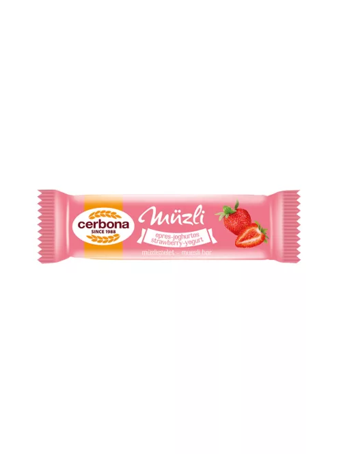 Müzliszelet 20 g, CERBONA, epres-joghurtos