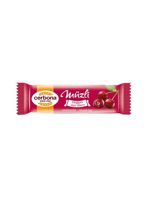 Müzliszelet 20 g, CERBONA, meggyes