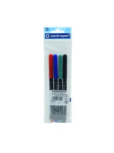   Alkoholos marker készlet, 1mm, kerek hegyű, Centropen 2536, 4 klf. szín