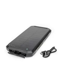 Powerbank napelemes 15W 2X USB-A + USB-C Platinet fekete