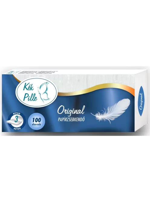 Papírzsebkendő 3 rétegű 100 db/csomag Kék Pille original