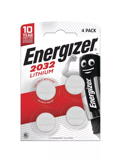 Elem gombelem CR2032 lítium 4 db/csomag, Energizer