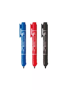   Alkoholos marker 1,3 mm, nyomógombos, Mckie Retractable Zebra  írásszín piros