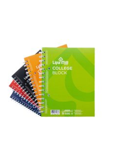   Spirálfüzet A5, 70lap vonalas perforált lyukasztott Lipa Mill vegyes színekben