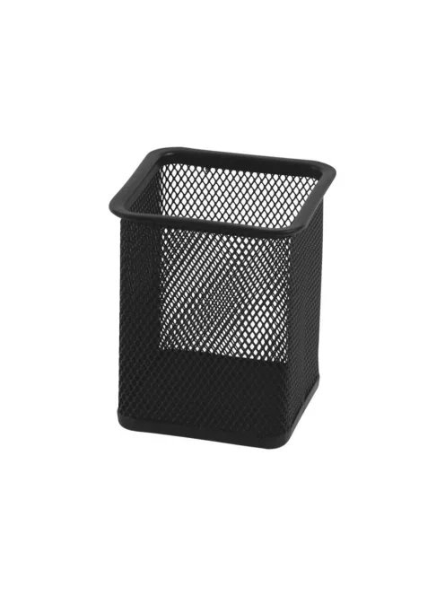 Fémhálós írószertartó pohár szögletes Fornax fekete