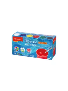   Tempera készlet, 6 x 25 ml, ecsettel, Keyroad, műanyag dobozban