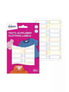   Etikett ruhacímke iskolai, 45 x 13 mm 36 címke/2 ív, Avery pasztell