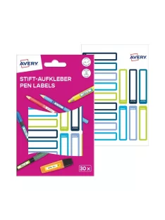   Etikett toll címke iskolai, 50 x 10 mm 30 címke/2 ív, Avery kék/zöld