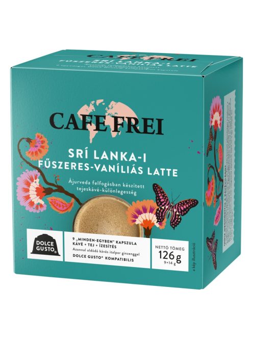 Kávékapszula, Dolce Gusto kompatibilis, Cafe Frei Srí Lanka-i fűszeres-vaníliás latte 9db kapszula