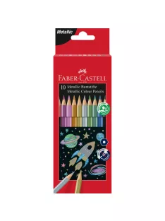   Színes ceruza készlet hatszögletű metál Faber-Castell 10klf. szín