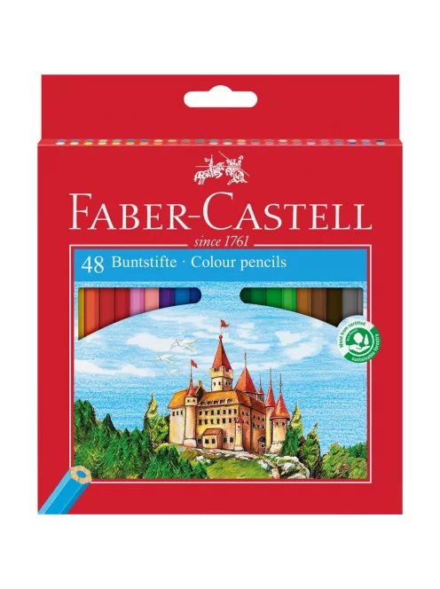 Színes ceruza készlet hatszögletű kastélyos  Faber-Castell 48klf. szín