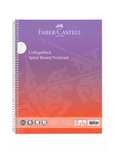   Spirálfüzet A4 80lap kockás színátmenetes borítással Faber-Castell piros-lila