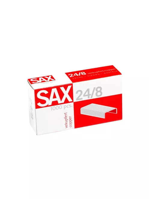 Tűzőkapocs, 24/8, réz, Sax