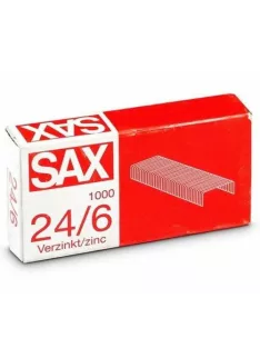 Tűzőkapocs, 24/6, cink, Sax