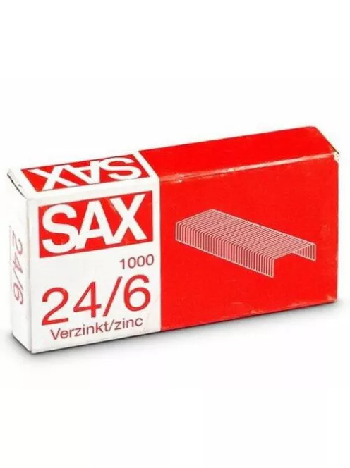 Tűzőkapocs, 24/6, cink, Sax