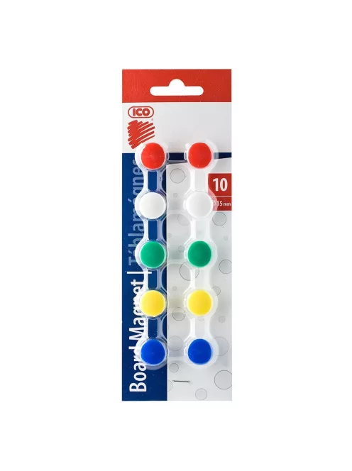 Mágnes 15mm, 10 db/csomag, 5 klf. szín vegyesen Ico