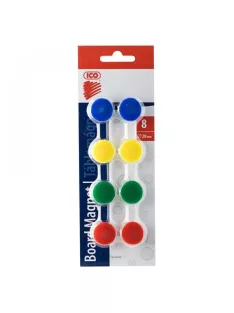 Mágnes 20mm, 8 db/csomag, Ico, 4 klf. szín