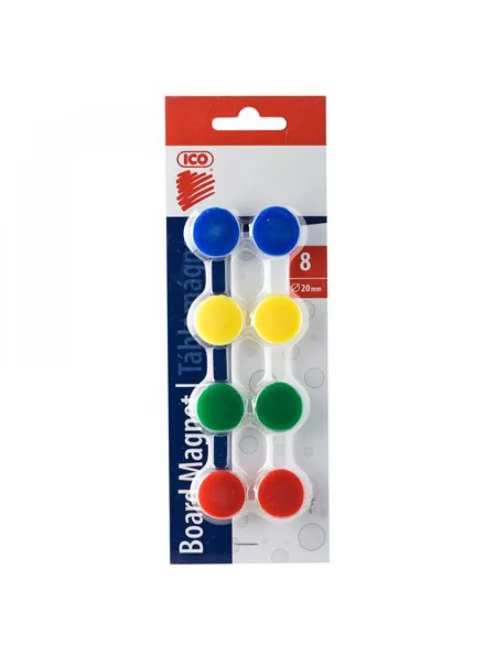 Mágnes 20mm, 8 db/csomag, Ico, 4 klf. szín