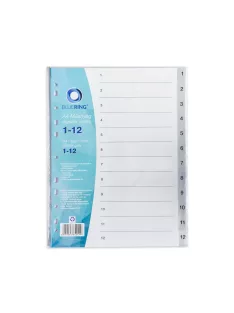 Regiszter műanyag 1-12 Bluering® szürke