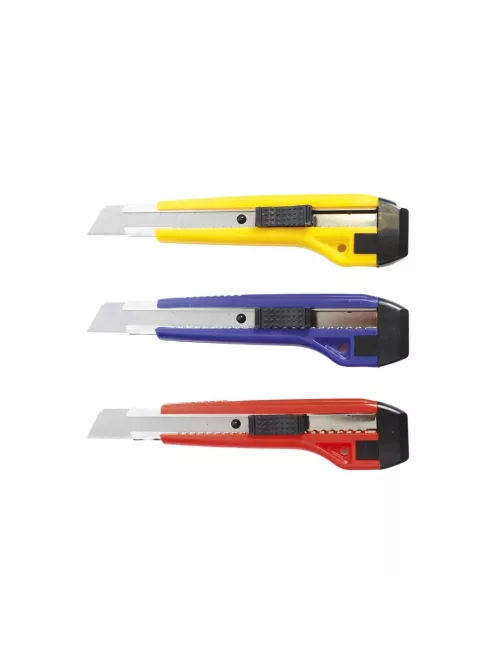 Barkácskés 18mm, nagy műanyag testű fém vezetősínnel, Fornax