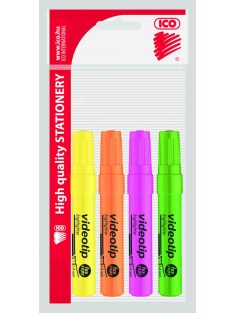 Szövegkiemelő készlet 1-4mm, Videotip Ico, 4 klf.szín